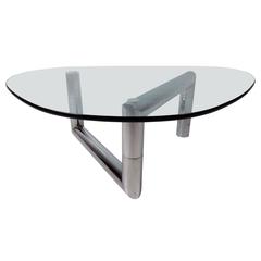 Midcentury Chrome and Glass Coffee Table