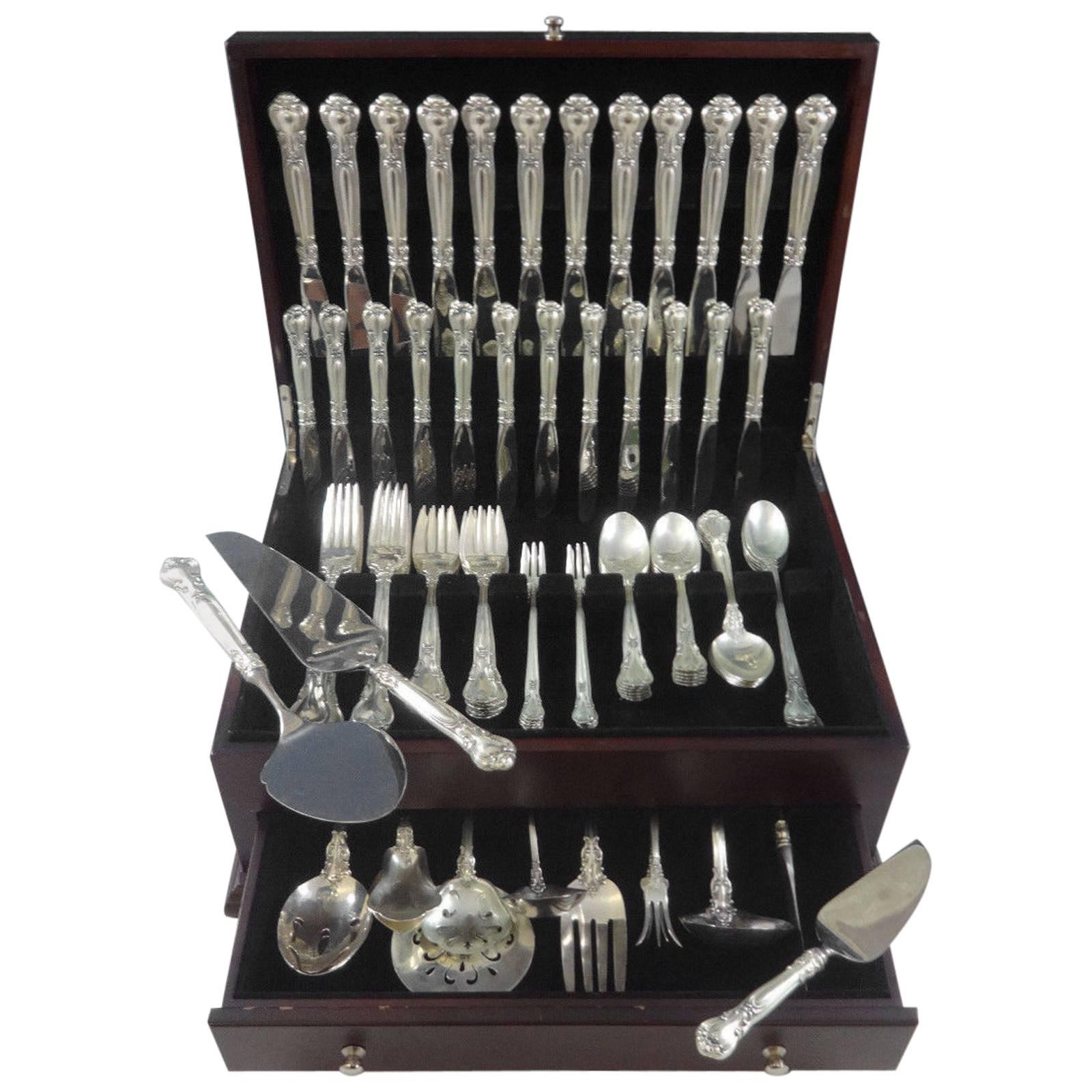 Chantilly by Gorham Sterling Silver Dinner Flatware Set for 12; 111 pieces