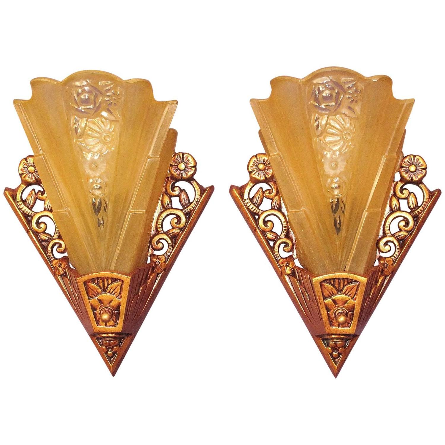Lightolier Art Deco Sconces, circa 1930 at 1stdibs