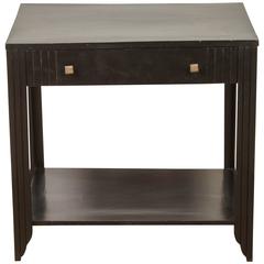 Art Deco Black Stained Oak Table with Drawer 2
