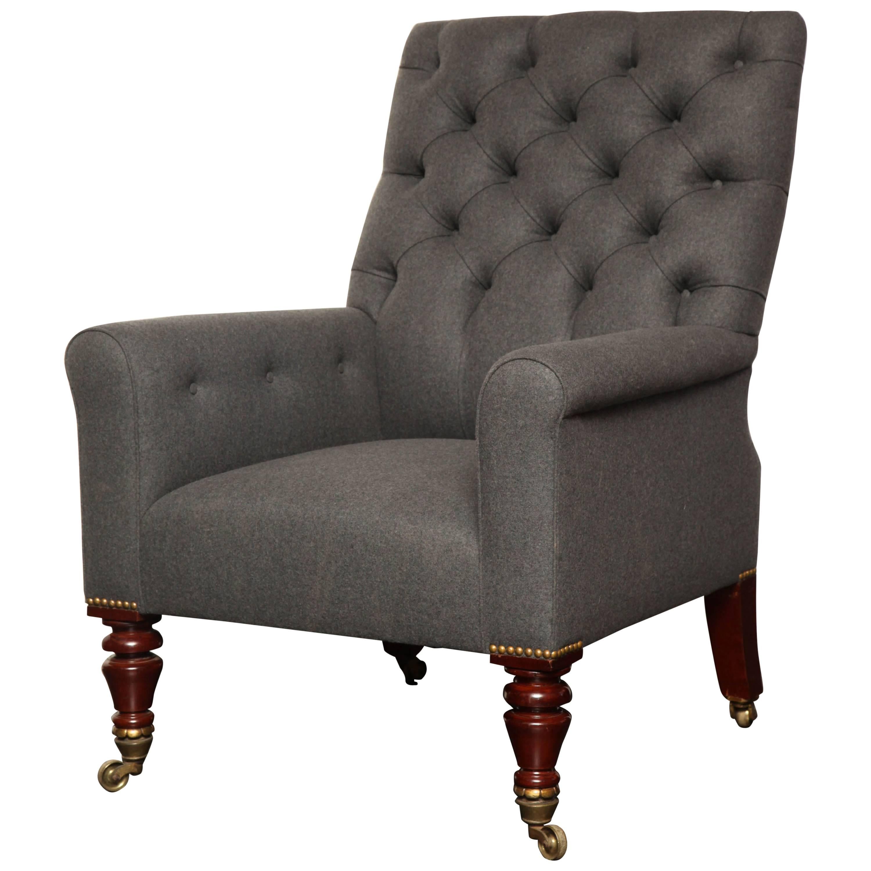 Exceptional 19th Century English, William IV Upholstered Armchair For Sale