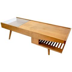 Rare California Modern Coffee Table with Magazine Rack by John Keal