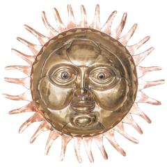 Copper and Brass Sun Wall Sculpture by Sergio Bustamante