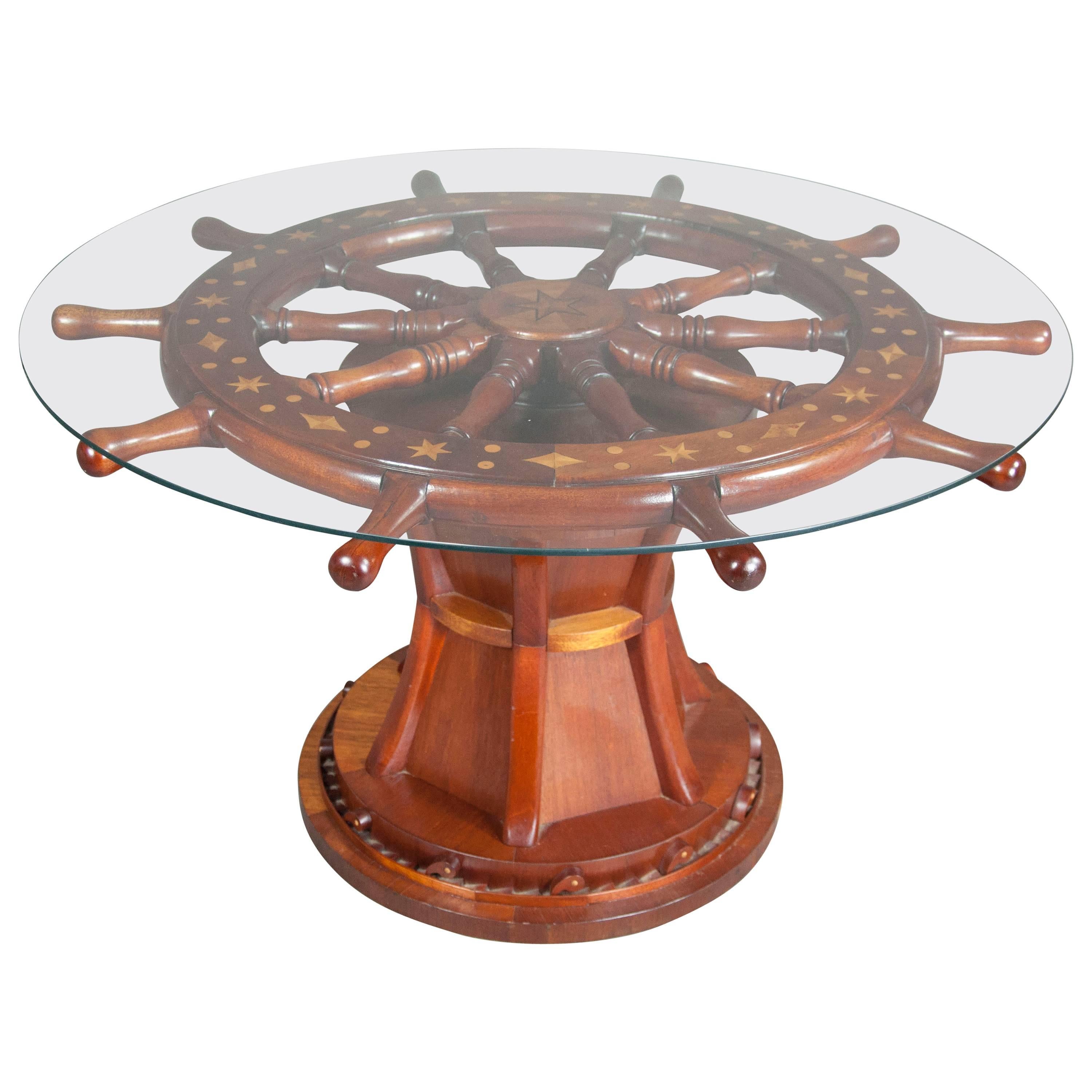 Nautical Ships Wheel Coffee Table