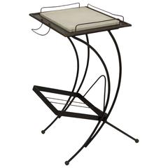 Petite Iron and Marble Table with Brass Hardware