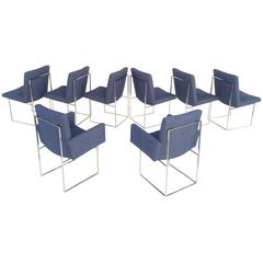 Set of Eight "Thin Line" Dining Chairs by Milo Baughman for Thayer Coggin