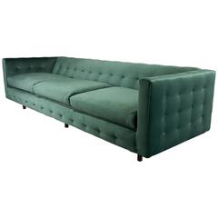 Tuxedo Sofa in Velvet with Button Detail by Harvey Probber, 1960s