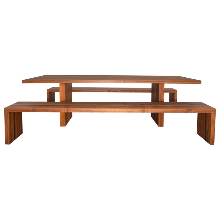 Outdoor Table And Benches In Teak And Wenge Custom Made By