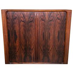 Danish Modern Rosewood Tambour Door Cabinet of Drawers by Dyrlund