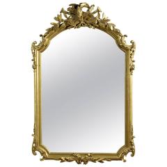 Late 19th Century Carved Giltwood and Gesso Framed Wall Mirror