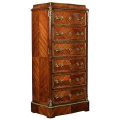 19th Century Kingwood Serpentine-Fronted Chest of Drawers in the Louis XVI Taste