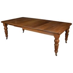 Antique Victorian Oak Dining Table 