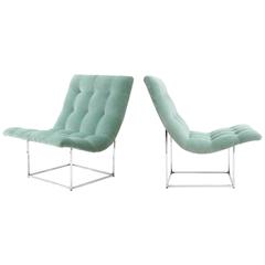 Pair of Milo Baughman Scoop Lounge Chairs