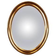 Late 19th Century Oval Gilded Convex Butler's Mirror 