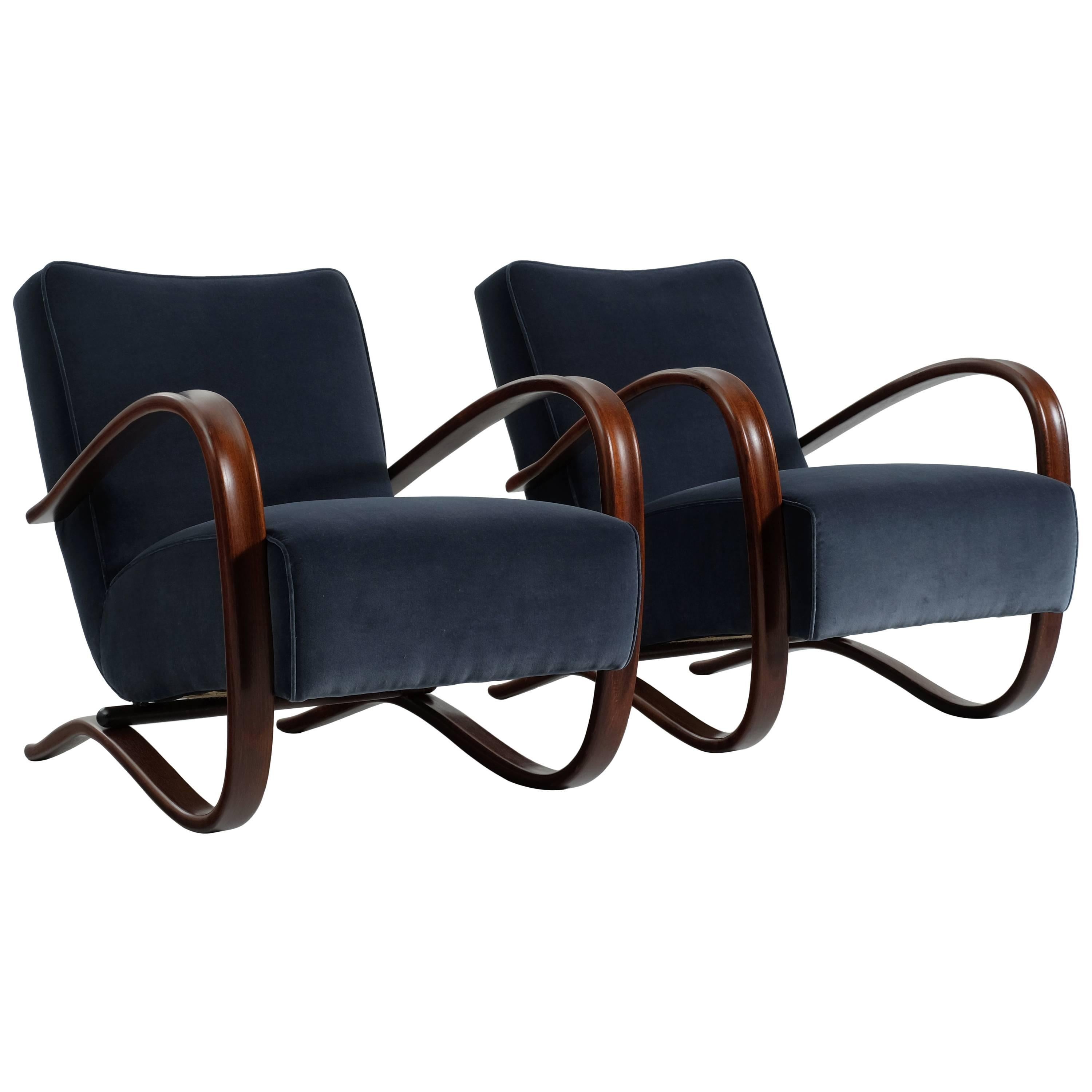 Jindrich Halabala Pair of Customized Lounge Chairs
