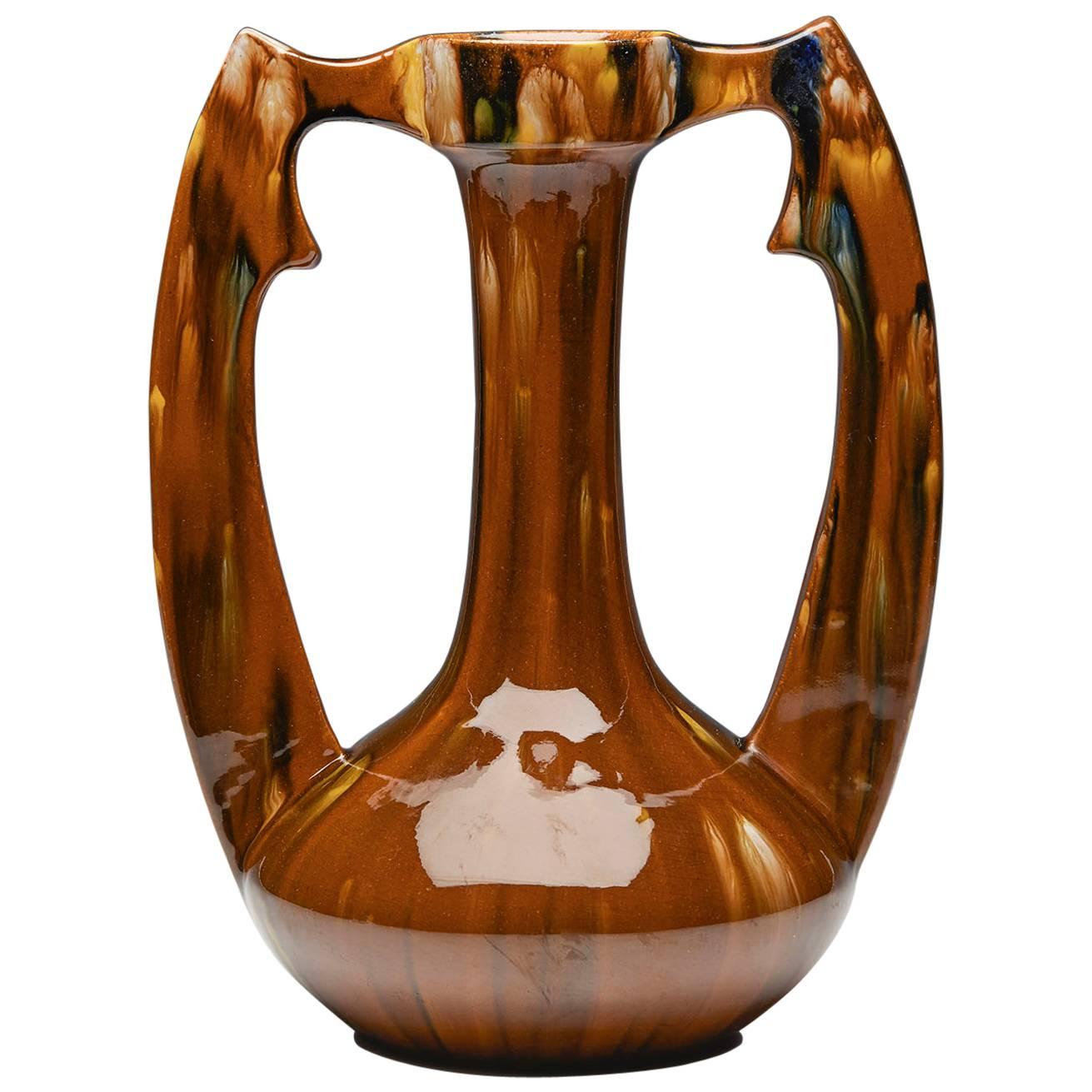 Art Nouveau French Clement Massier Vase, 19th Century For Sale