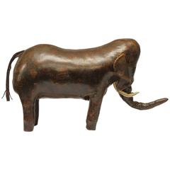 Large Vintage Leather Elephant by Dimitri Omersa for Abercrombie & Fitch