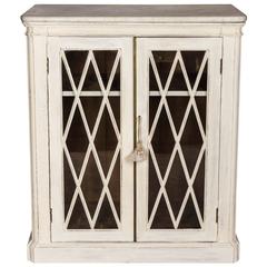 English 19th Century Painted Pine Marble-Top Cabinet 10