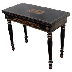 19th Century American Gold Leaf and Painted Card Table