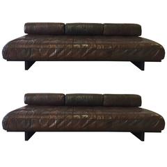 Vintage Pair of De Sede Ds-80 Daybed Leather Sofas