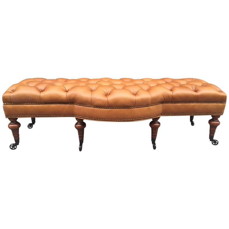 George Smith tufted-leather bench, 1980–89
