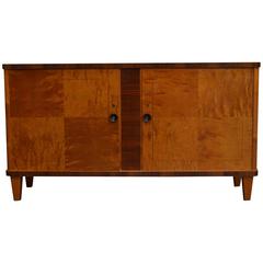 Swedish Art Deco Moderne Intarsia Sideboard Buffet Cabinet