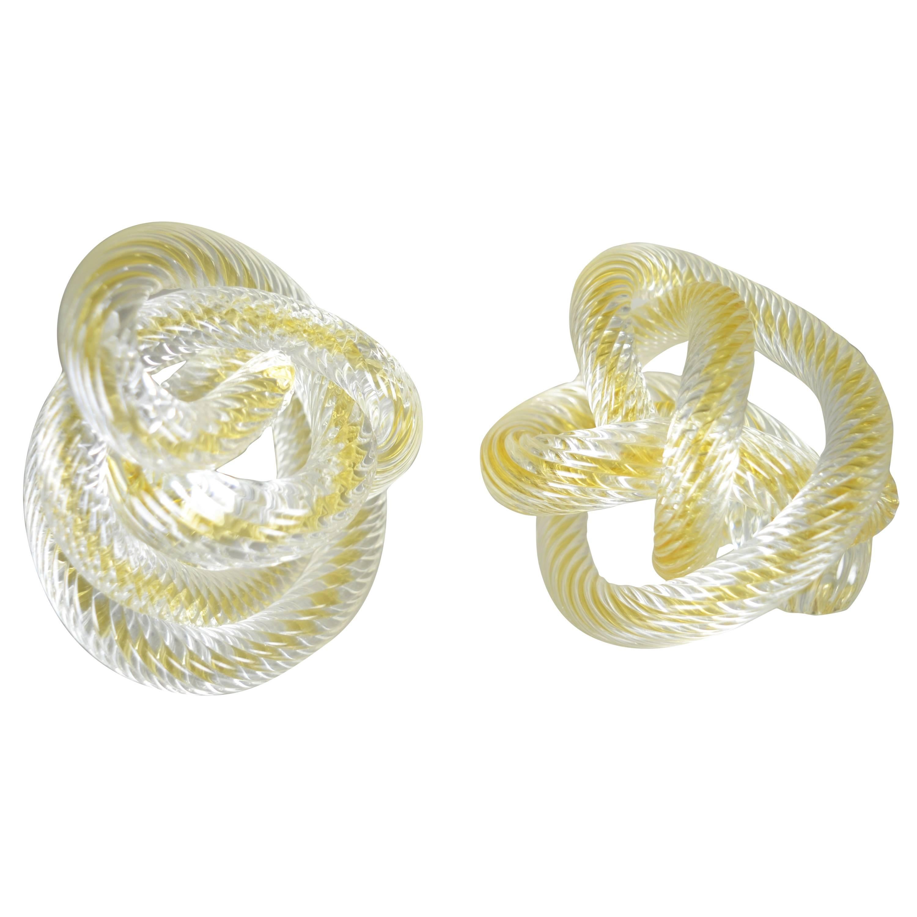 Two Signed Zanetti Murano Glass Knots