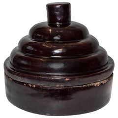 Rare Heavy Lacquer Hat Box, circa 1800