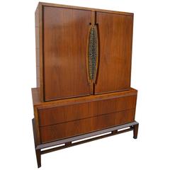 Lovely Hobey Helen Tall Walnut Dresser Chest, Mid-Century Modern 11