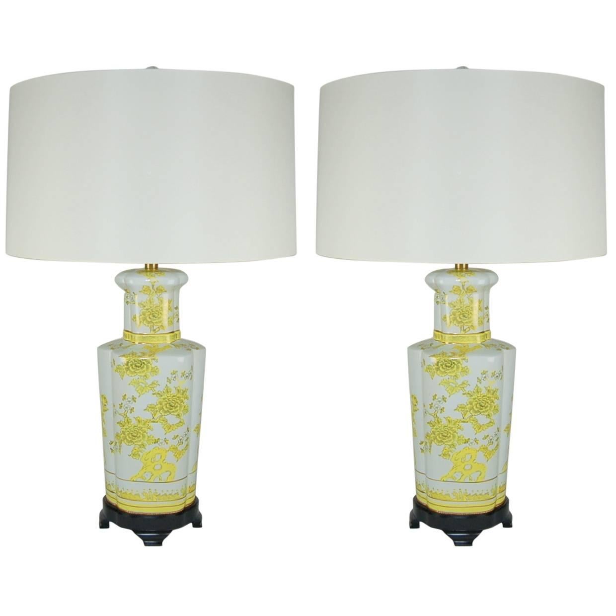 Pair of Vintage Porcelain Lamps by The Marbro Lamp Company For Sale