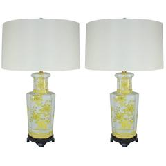 Pair of Vintage Porcelain Lamps by The Marbro Lamp Company