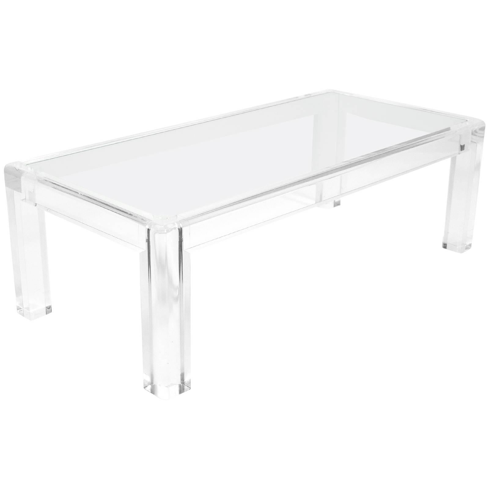 Elegant Lucite and Glass Coffee Table at 1stDibs lucite glass