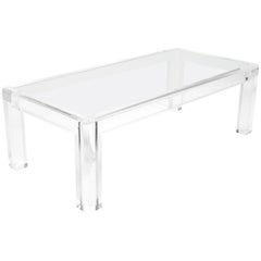 Elegant Lucite and Glass Coffee Table