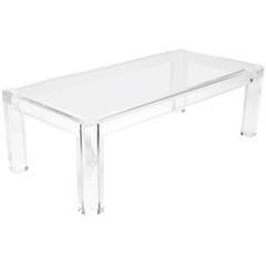 Elegant Lucite and Glass Coffee Table 3