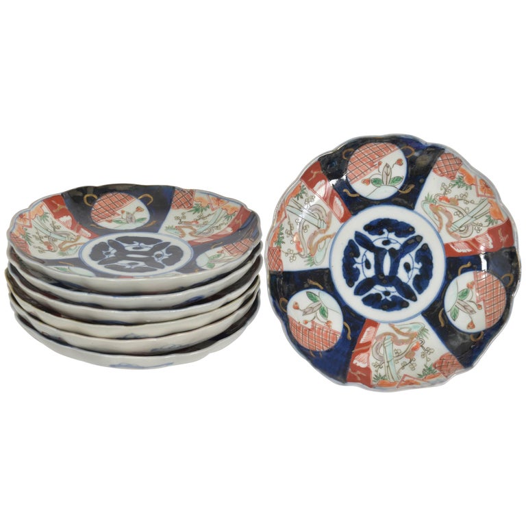 Set of Seven Imari Plates For Sale