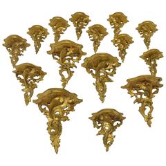 Collection of 15 Painted Gilt Florentine Wall Brackets