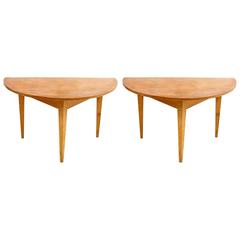 Pair of Swedish Demilune Tables with Faux Bois Finish, circa 1790 5