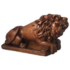 English Carved Wooden Lion, circa 1830