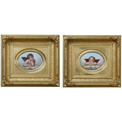 Pair of Porcelain Plaques After Raphael's Cherubs in the Sistine Madonna 4
