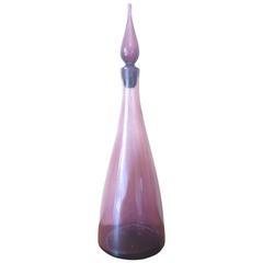 Midcentury Purple Blenko Vase with Plug 