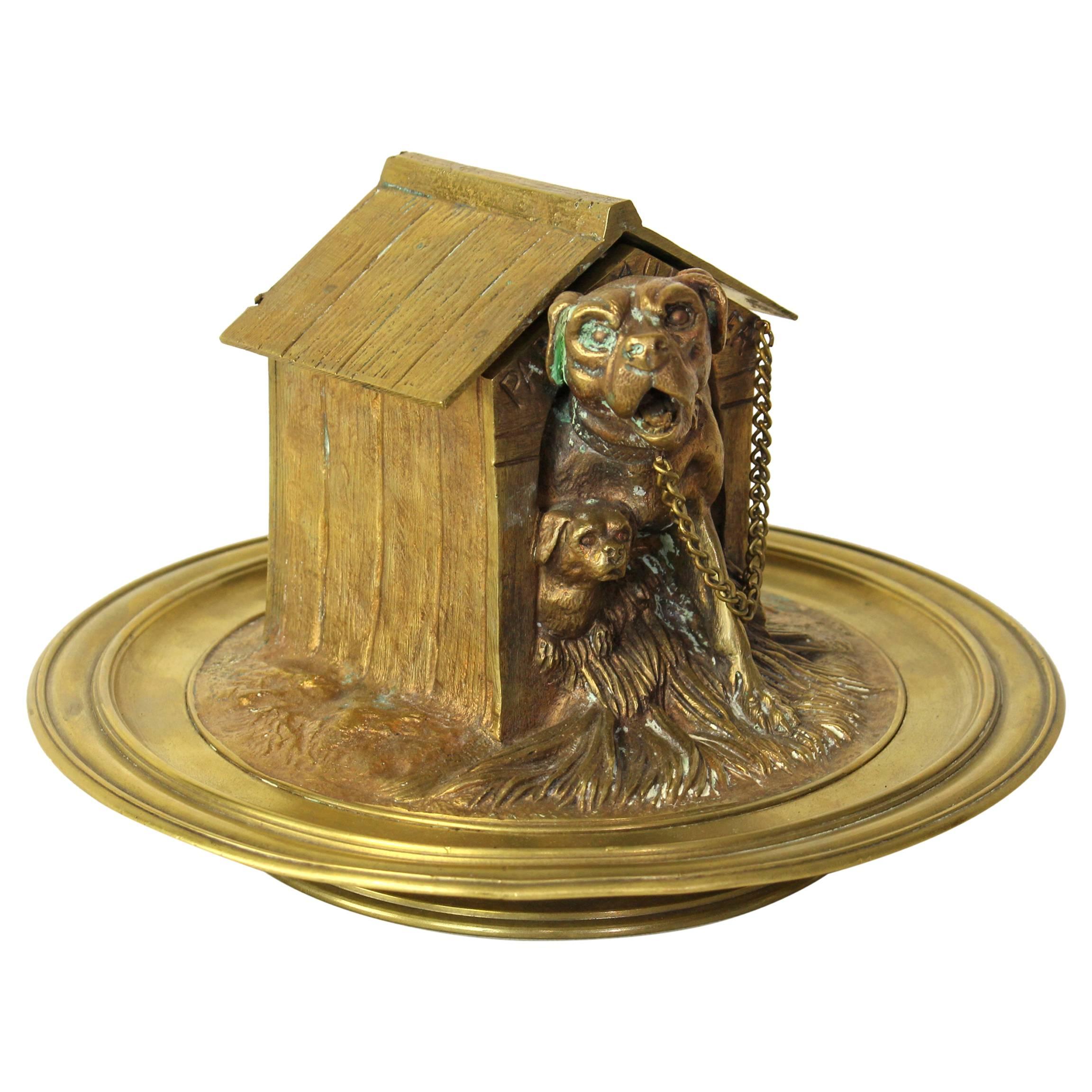 Late 19th Century French Bronze Inkwell For Sale