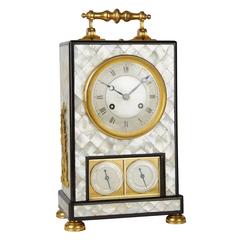 Antique Elegant, High Quality Mantel Clock Decorated with Mother-of-Pearl