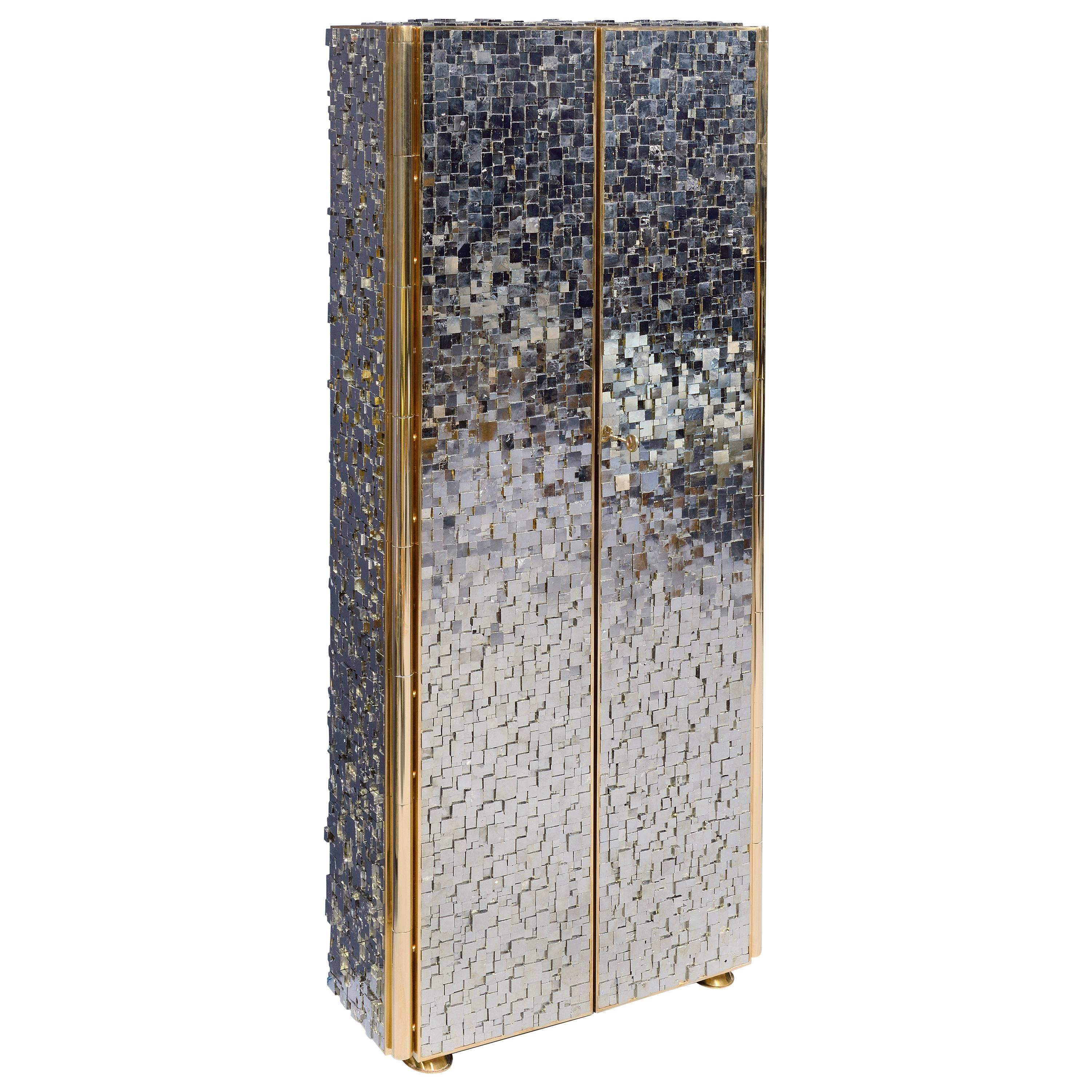 Refined Pyrite Cabinet by Kam Tin For Sale