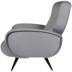 Italian Mid-Century Pewter Lounge Chair in the Manner of Marco Zanuso