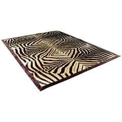 Zebra Rug Handcrafted from Six Zebra Sides 3