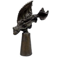 Large Modern Brutalist Bronze Fish Sculpture by Irwin Touster 3