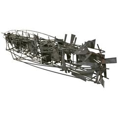 Large-Scale Verdigris Wall Sculpture by Artist Clifford Nelson, circa 1960 6