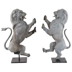 19th Century Lion Finials