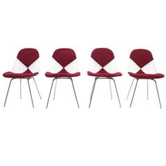 Set of Four Eames Wire Chairs, Bikini Chairs, Herman Miller, 1960s
