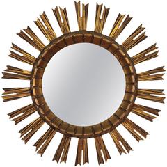 Early 20th Century French Giltwood Sunburst Mirror 8